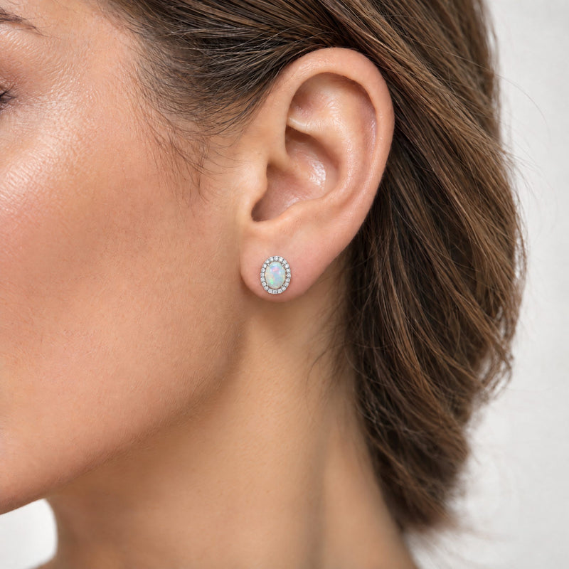 Opal & Diamond Earrings, view 6