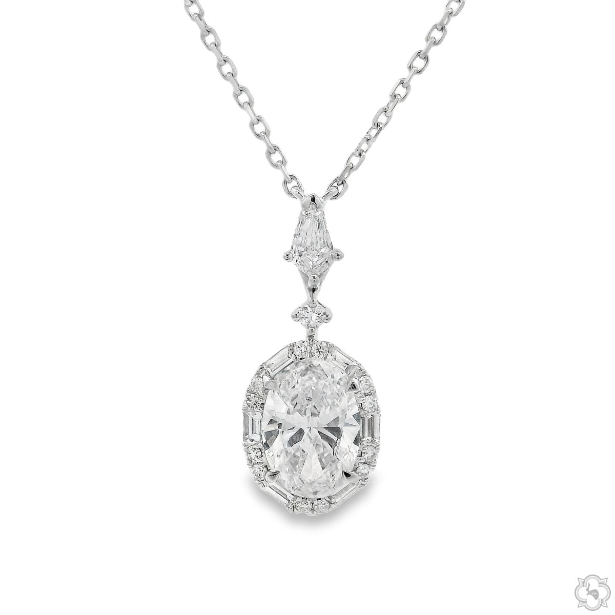 Oval Diamond Necklace 70754 | TraxNYC