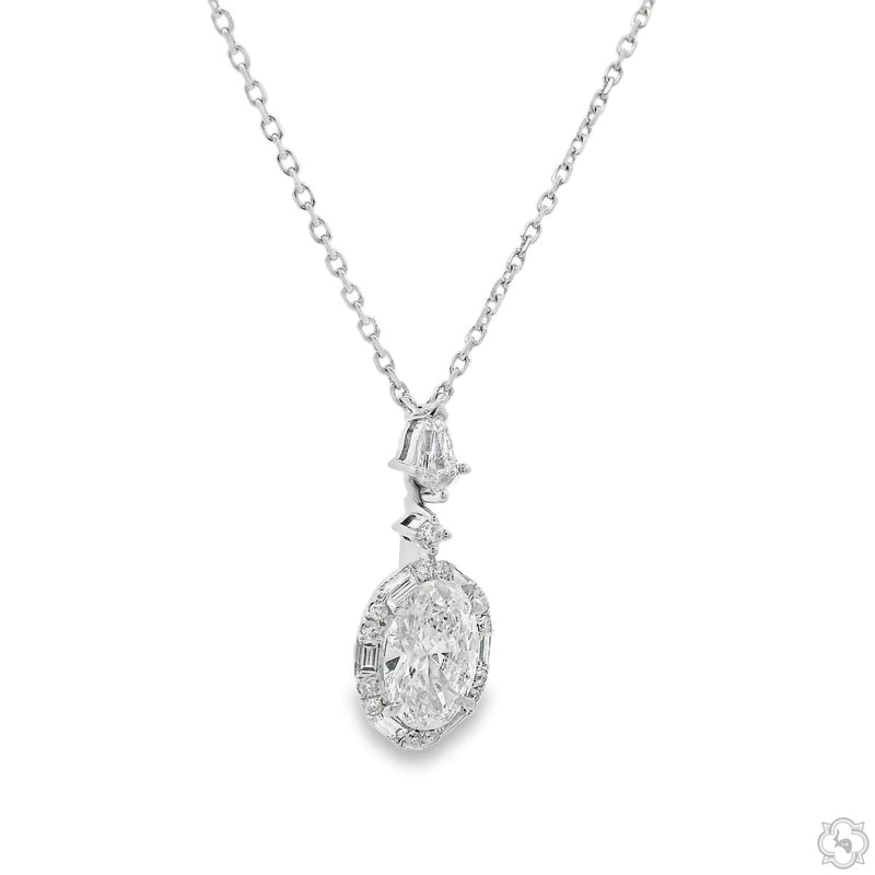 18K Gold Oval Lab-Grown Diamond Necklace, photo 4 of 9