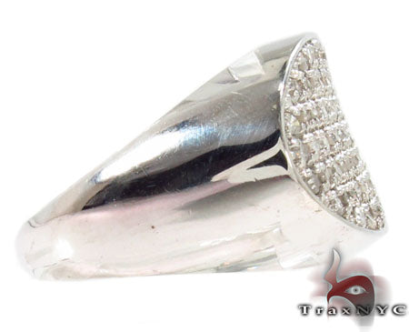 Oval Silver Diamond Ring, photo 4 of 7