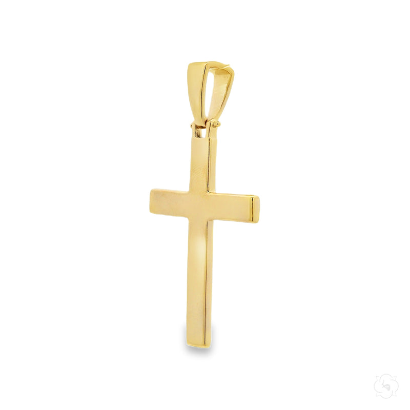 14K Gold Solid Cross Pendant, view 3
