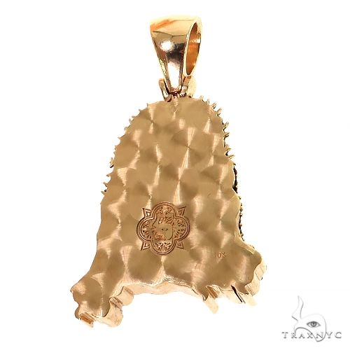 10K Gold Passion Champagne Diamond Jesus Head, photo 4 of 7