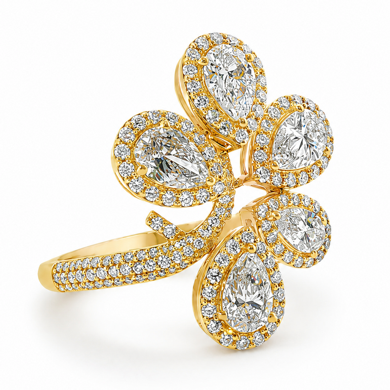 Pear Blossom Halo Lab-Grown Diamond Ring, photo 3 of 9