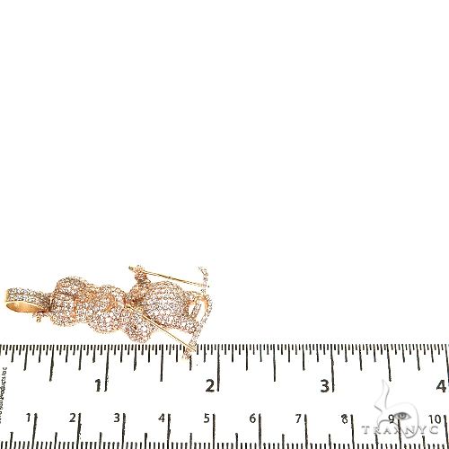 14K Gold Pillsbury Dough Boy Skiing Diamond Pendant, photo 6 of 7