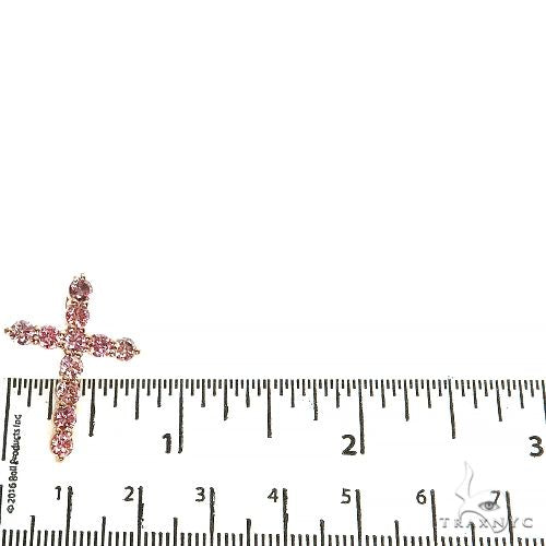 14K Gold Pink Diamond Cross Pendant (Lab), photo 5 of 6