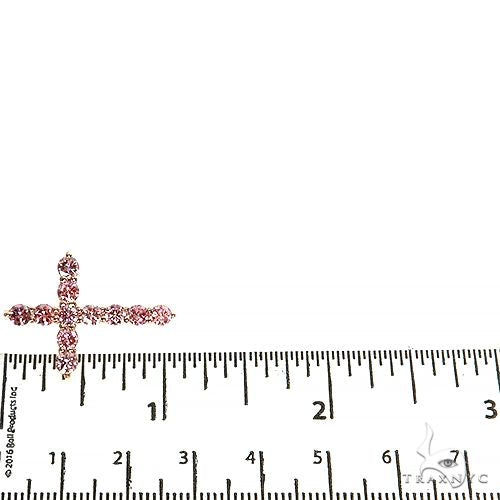 14K Gold Pink Diamond Cross Pendant (Lab), photo 6 of 6