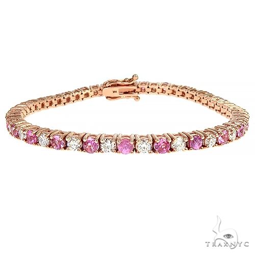 Pink Sapphire Diamond Majesty Tennis Bracelet 66891 | TraxNYC