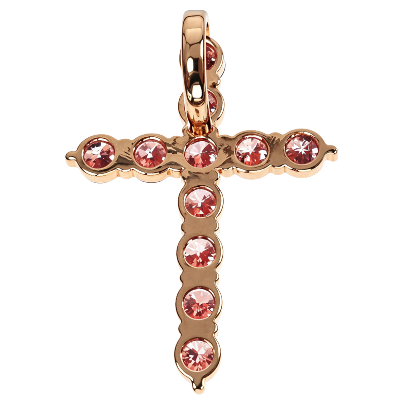 14K Gold Pink Diamond Cross Pendant (Lab), photo 4 of 6