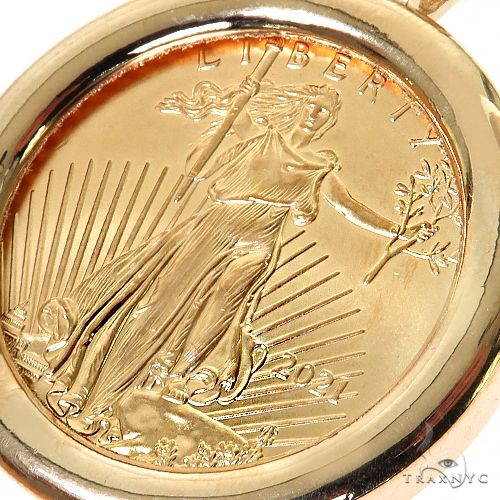 Plain Frame 1 Oz Liberty Coin Pendant, photo 3 of 6