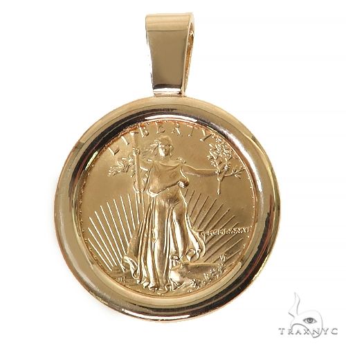 Plain Frame Half Oz Liberty Coin Pendant | TraxNYC