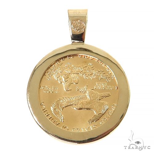 Plain Frame Half Oz Liberty Coin Pendant, photo 3 of 5