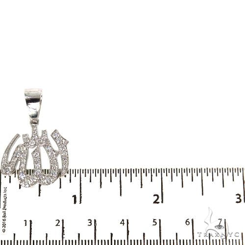 Platinum Diamond Allah Islam Religious Charm Pendant, photo 5 of 6