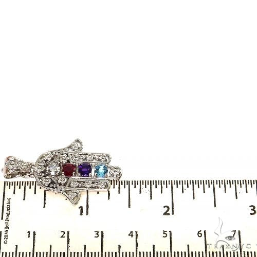Platinum Hamsa Birthstone Pendant, photo 6 of 6
