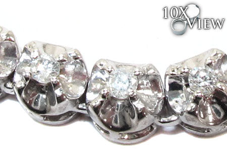 Silver iced link chain with 6mm thick polished round links, 30 inches long