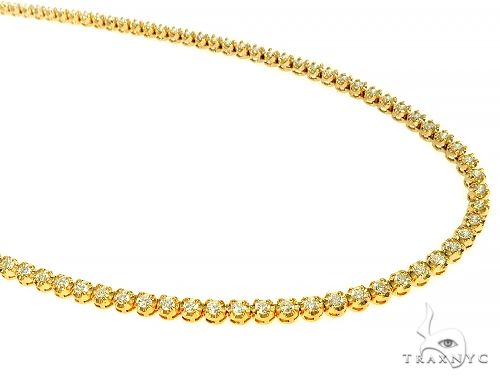 Iced diamond chain, assorted link style, 22 inches 4mm wide – front view showing full diamond coverage