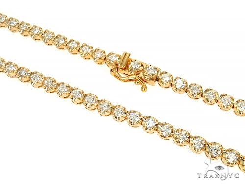 22-inch yellow gold iced diamond link chain, 4mm men's stylish necklace