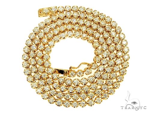 14K Solid Gold Polar Iced Diamond Chain 22 Inches 4mm, photo 3 of 7