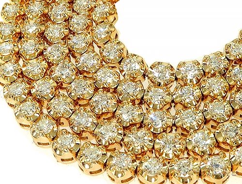 14K Solid Gold Polar Iced Diamond Chain 22 Inches 4mm, photo 4 of 7