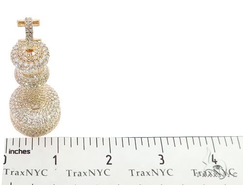 14K Yellow Gold Chess Piece Dimond Pendant, photo 6 of 7