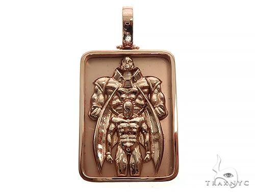 Custom Made 14K Rose Gold Apocalypse Pendant 66178 | TraxNYC