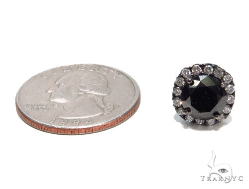 14K Gold Prong Black Diamond Earrings, photo 4 of 5