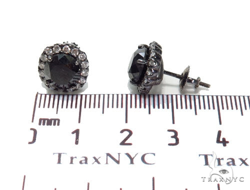 14K Gold Prong Black Diamond Earrings, photo 5 of 5