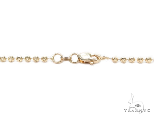 Prong Diamond 24k Gold Pendant Bar Moon Cut Chain 42206 - Image 8