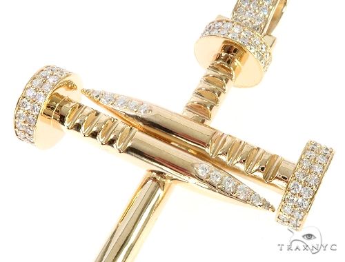 14K Gold Prong Diamond Nail Cross, photo 4 of 7