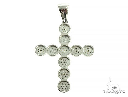 14K Gold Prong Diamond Canary Cross Pendant, photo 3 of 7
