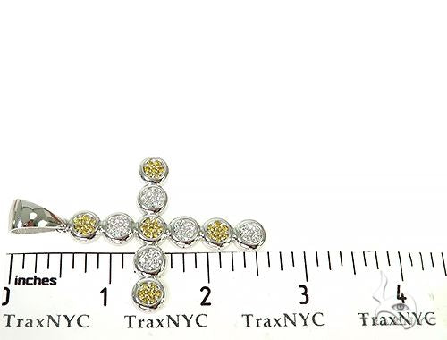 14K Gold Prong Diamond Canary Cross Pendant, photo 7 of 7