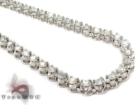 14K white gold diamond, 5mm wide, 30 inches, high polish