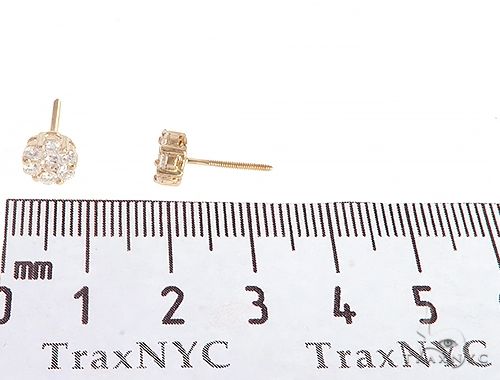 14K Gold Prong Diamond Cluster Earrings, photo 5 of 5