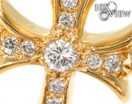 22K Gold Diamond Cross Pendant, photo 3 of 8