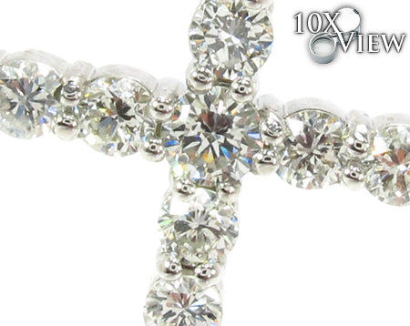 18K Gold Prong Diamond Cross Crucifix, photo 3 of 8
