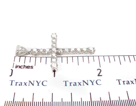 18K Gold Prong Diamond Cross Crucifix, photo 7 of 8