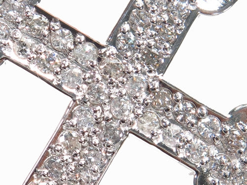14K Gold Prong Diamond Cross Crucifix, photo 3 of 7