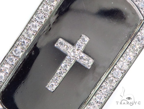 Prong Diamond Cross Crucifix Dog Tag 44894 - Image 3