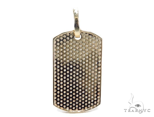 14K Gold Prong Diamond Dog Tag, photo 4 of 7