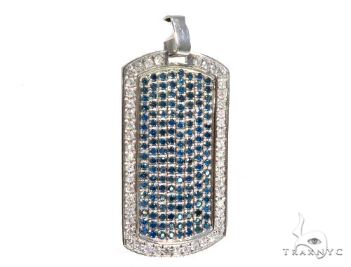 Prong Diamond Dog Tag Pendant 44901 - Image 2