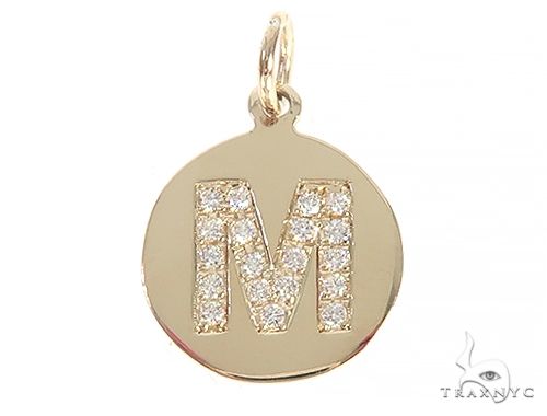 14K Gold Prong Diamond Initial 'J' Pendant, photo 8 of 13