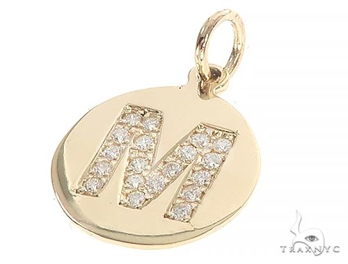 14K Gold Prong Diamond Initial 'J' Pendant, photo 10 of 13