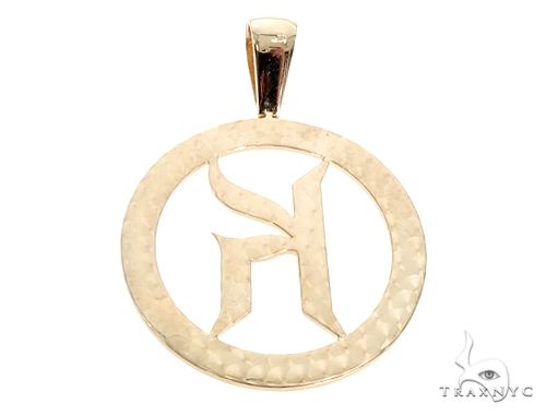 10K Gold Prong Diamond Initial Letter K Pendant, photo 3 of 6