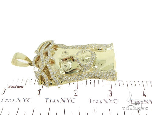 10K Gold Prong Diamond Jesus Pendant, photo 7 of 7