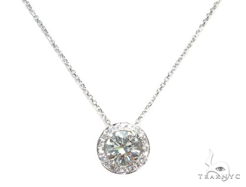 14K white gold necklace with 4.5 carats of prong-set diamonds