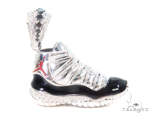14K Gold Prong Diamond Sneaker Pendant, photo 2 of 9