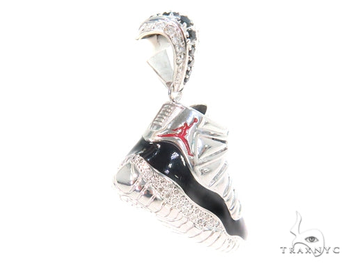 14K Gold Prong Diamond Sneaker Pendant, photo 5 of 9