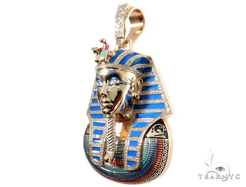 14K Gold Pharaoh King Tut Pendant, photo 8 of 13