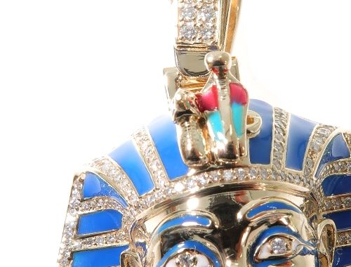 14K Gold Pharaoh King Tut Pendant, photo 9 of 13