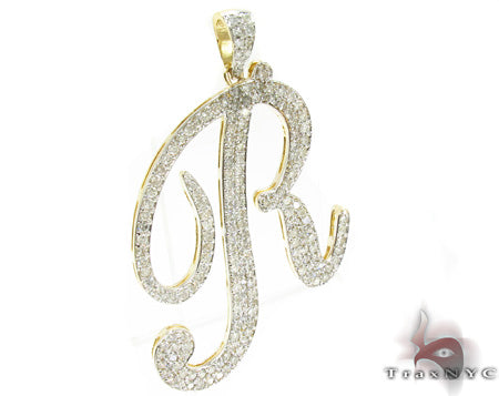 Prong Diamond R Pendant 35494 - Image 2