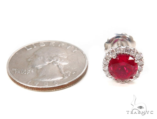 Prong Diamond Ruby Earrings 40333 - Image 6